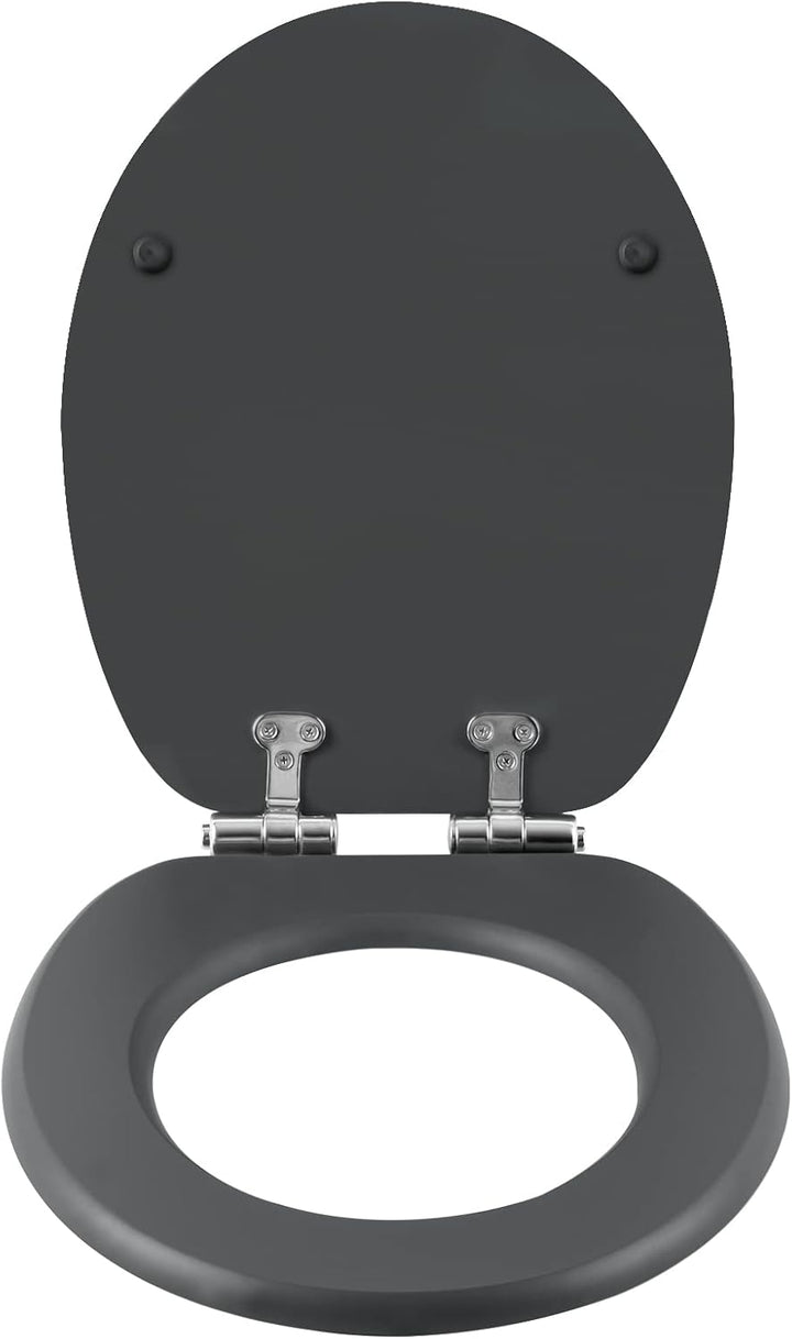 eSituro Toilettendeckel mit Absenkautomatik Holz, WC Sitz mit Quick-Release-Funktion für leichte Rei