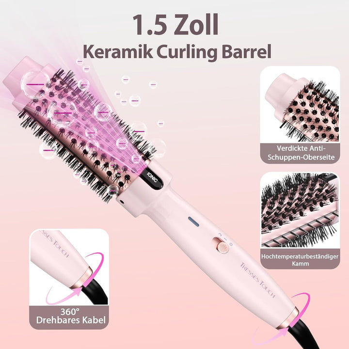 Thermal Brush, Thermobürste Negativ-Ionen, Wärmebürste Rundbürste mit 2 Temperaturstufen, Stylingbür
