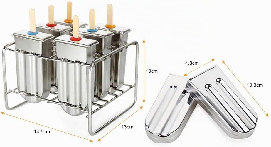 Popsicle Formen Edelstahl, Eislutscher Formen mit Stick Holder Eiscreme Form, Wiederverwendbar Stiel