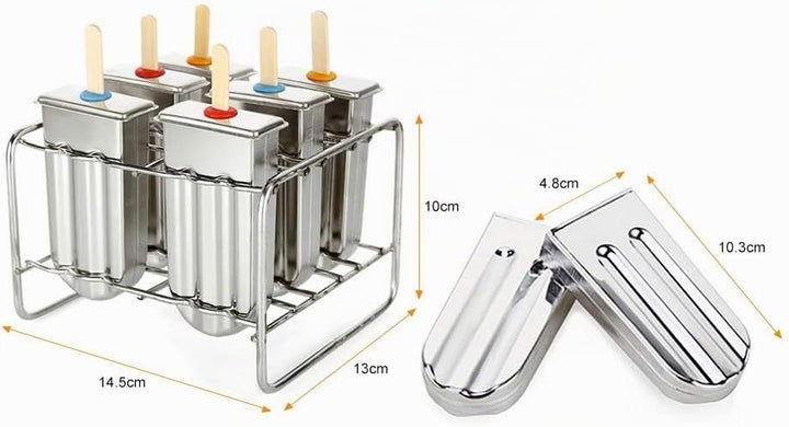 Popsicle Formen Edelstahl, Eislutscher Formen mit Stick Holder Eiscreme Form, Wiederverwendbar Stiel