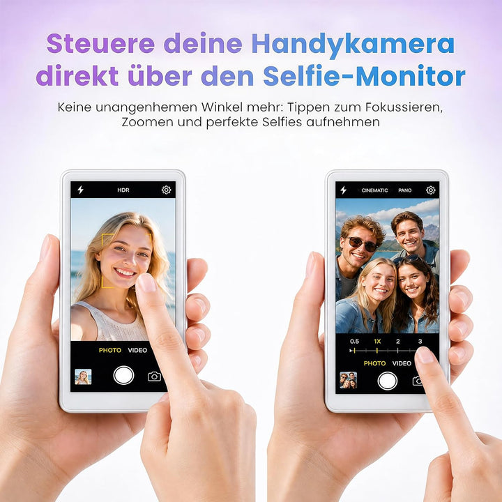 Beinhome Touchscreen Selfie Monitor für iPhone 7-17 (Weiss), Weiss