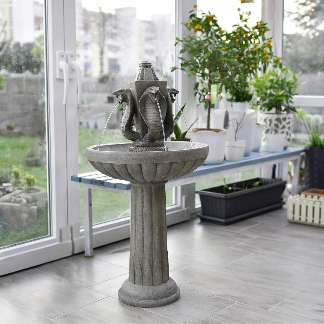 Köhko® Wasserspiel Maya Klassischer Etagenbrunnen Vogelbad Kaskade Zierbrunnen Gartenbrunnen Springb