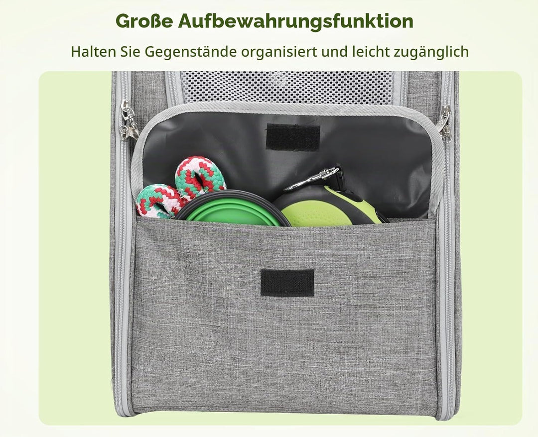 pecute Katzenrucksack Haustier Rucksack mit Netzfenster, Tragbare und Faltbare Katzentasche, Atmungs
