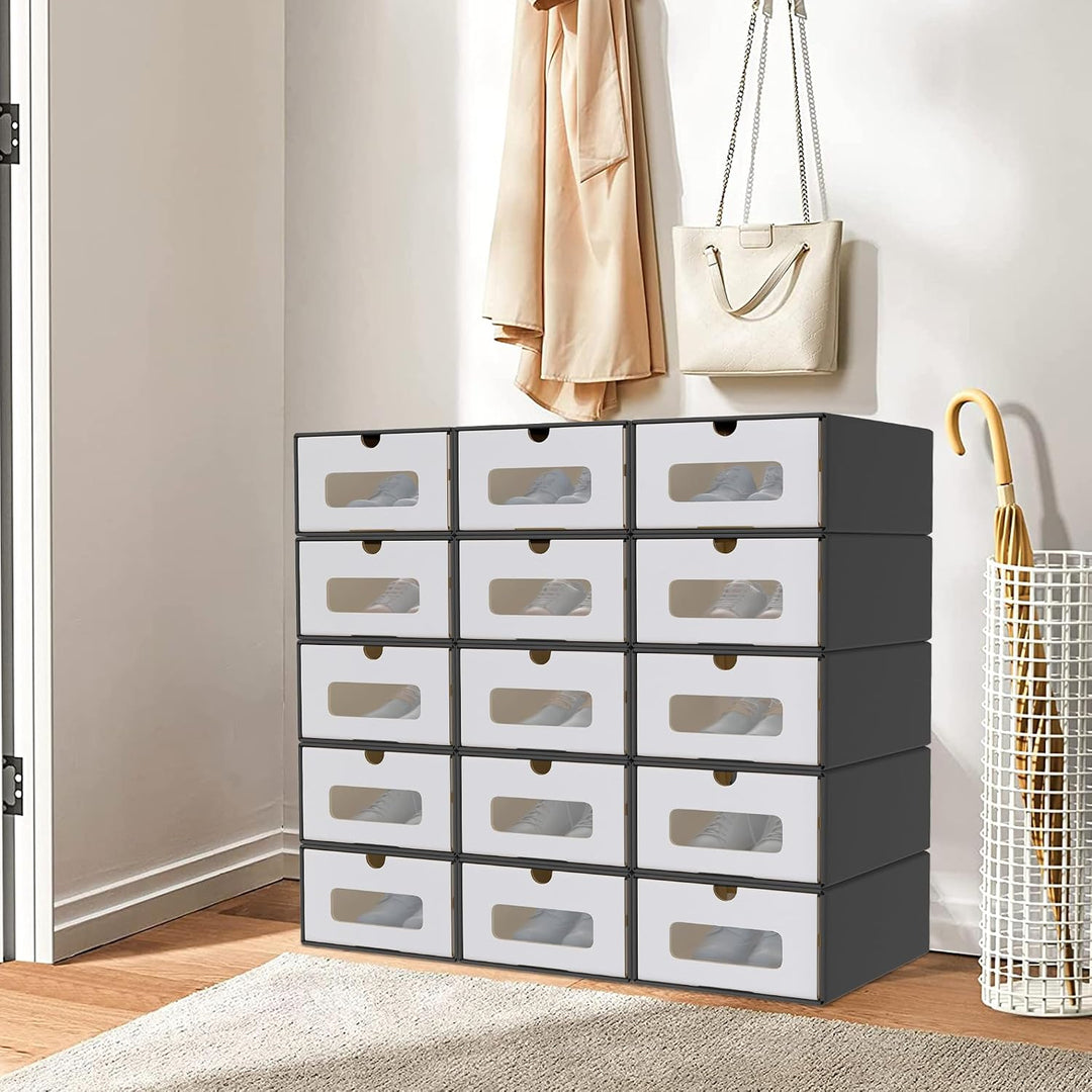 20 Stück Schuhaufbewahrung mit Sichtfenster Aufbewahrungsbox Schuhboxen Sneakerbox Storage Box Schuh