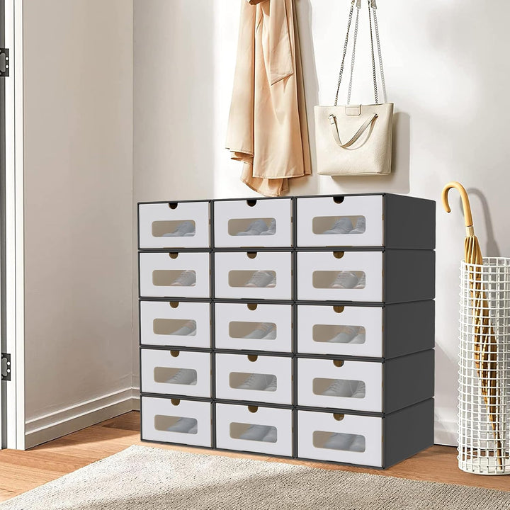 20 Stück Schuhaufbewahrung mit Sichtfenster Aufbewahrungsbox Schuhboxen Sneakerbox Storage Box Schuh