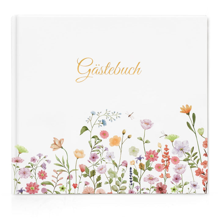 Gästebuch Geburtstag Blanko mit 40 Schöne Aufkleber und 48 Doppelseiten Premium Dickem Papier,Grösse