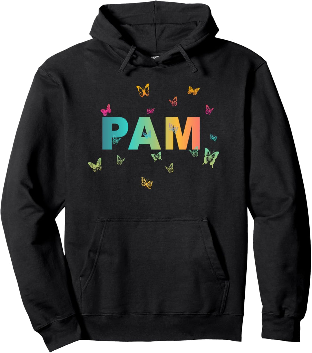 Pam - Schöner Name mit bunten Schmetterlingen Pullover Hoodie