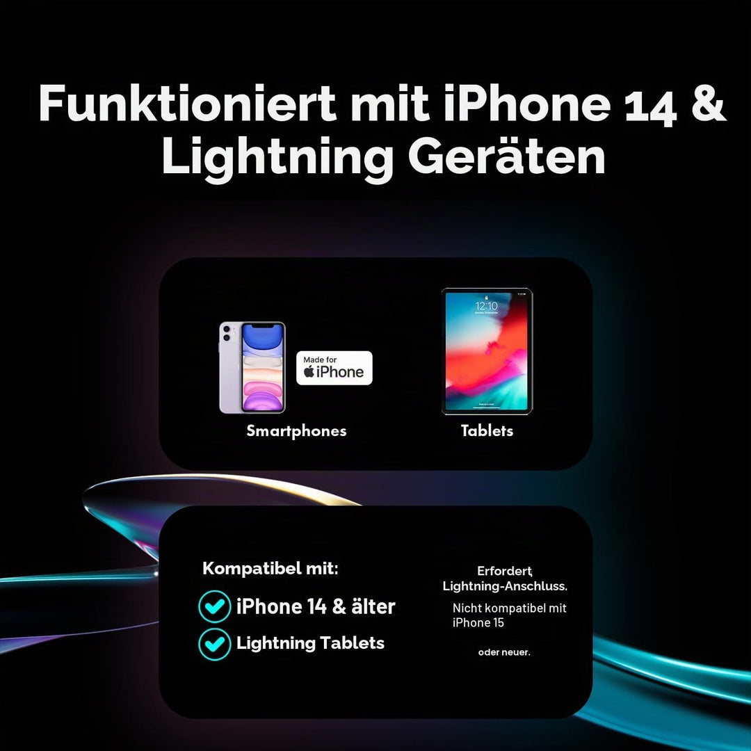 Movo NanoMic Dual Lightning Wireless Mikrofon für iPhone 14 und darunter - Lavalier-Mikrofon für iPh