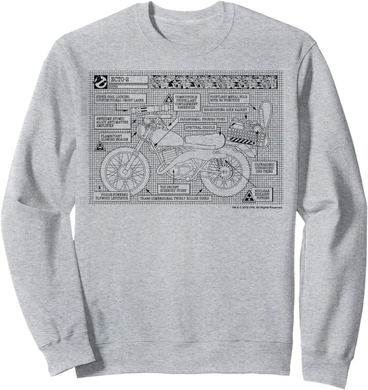 Ghostbusters Ecto-2 Blueprint Sweatshirt