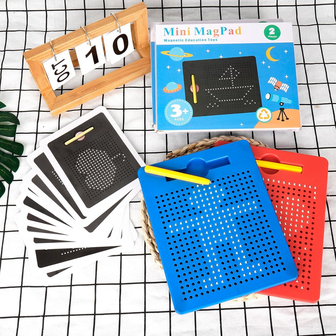 SUPRBIRD 2 Stück Magnetische Zeichenbretter Stahlkugel Kritzel Tafel mit Stift, Magnet Zeichenblock