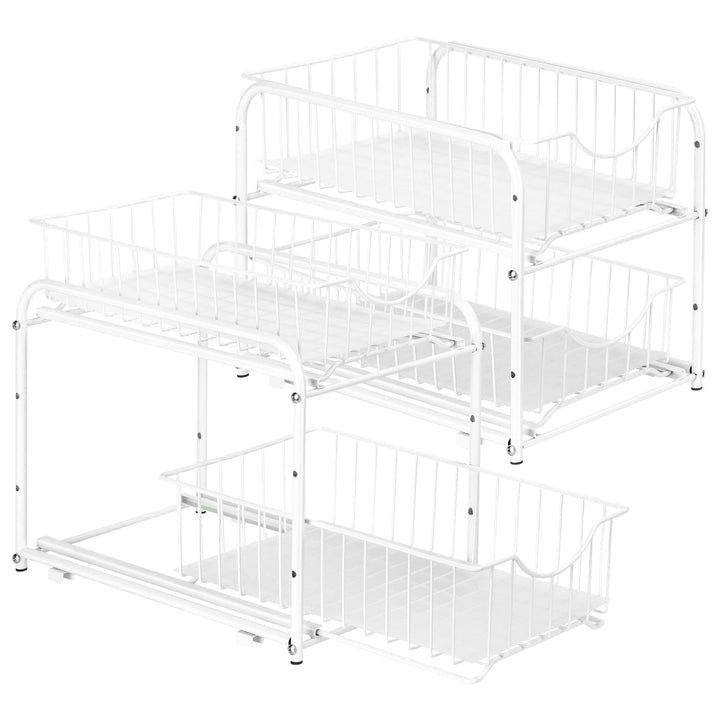 CADUKE Unterwaschbecken-Organizer mit Schubladenkorb, 2er-Pack, Schiebeschrank-Organizer mit Metall,