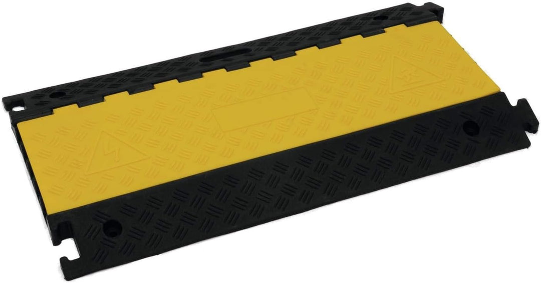 Eurolite Kabelbrücke 5 Kanäle 900x500x50mm | Robuste Kabelbrücke mit gelbem Deckel und 9 t Maximalla