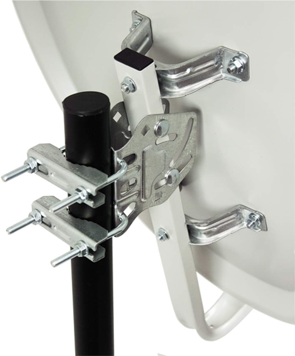 PremiumX Satelliten-Komplettanlage 60cm Antenne Hellgrau Quad LNB bis 4 Teilnehmer 4X DVB-S2 SAT TV