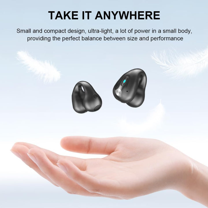 SLuB Knochenschall Kopfhörer, Open Ear Kopfhörer Bluetooth, Ohrclip-Sportkopfhörer, Bluetooth 5.4, H