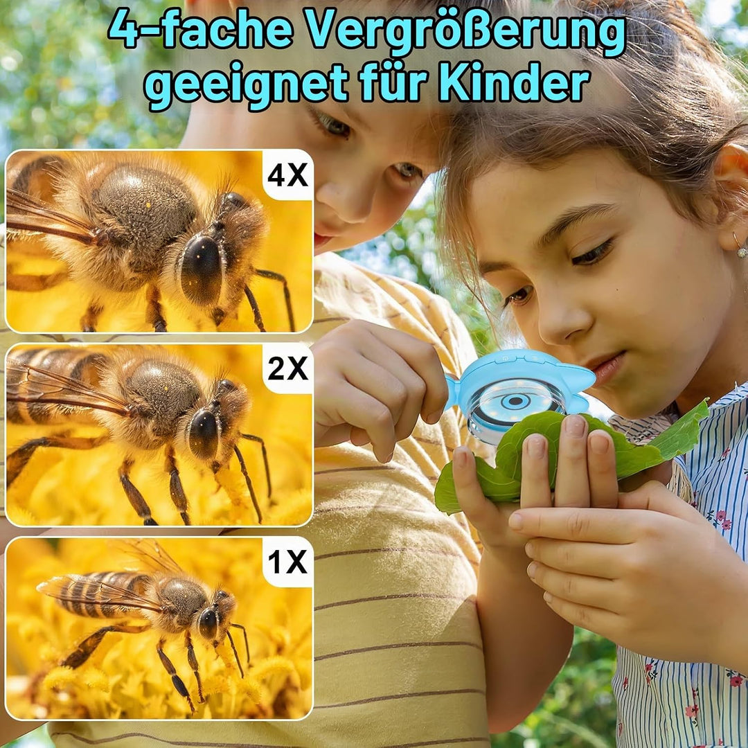 Mikroskop für Kinder, Ambesty Digitales Mikroskop mit 2,0 IPS Bildschirm, Wiederaufladbar Kindermikr