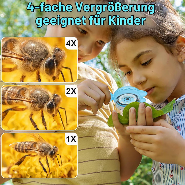 Mikroskop für Kinder, Ambesty Digitales Mikroskop mit 2,0 IPS Bildschirm, Wiederaufladbar Kindermikr