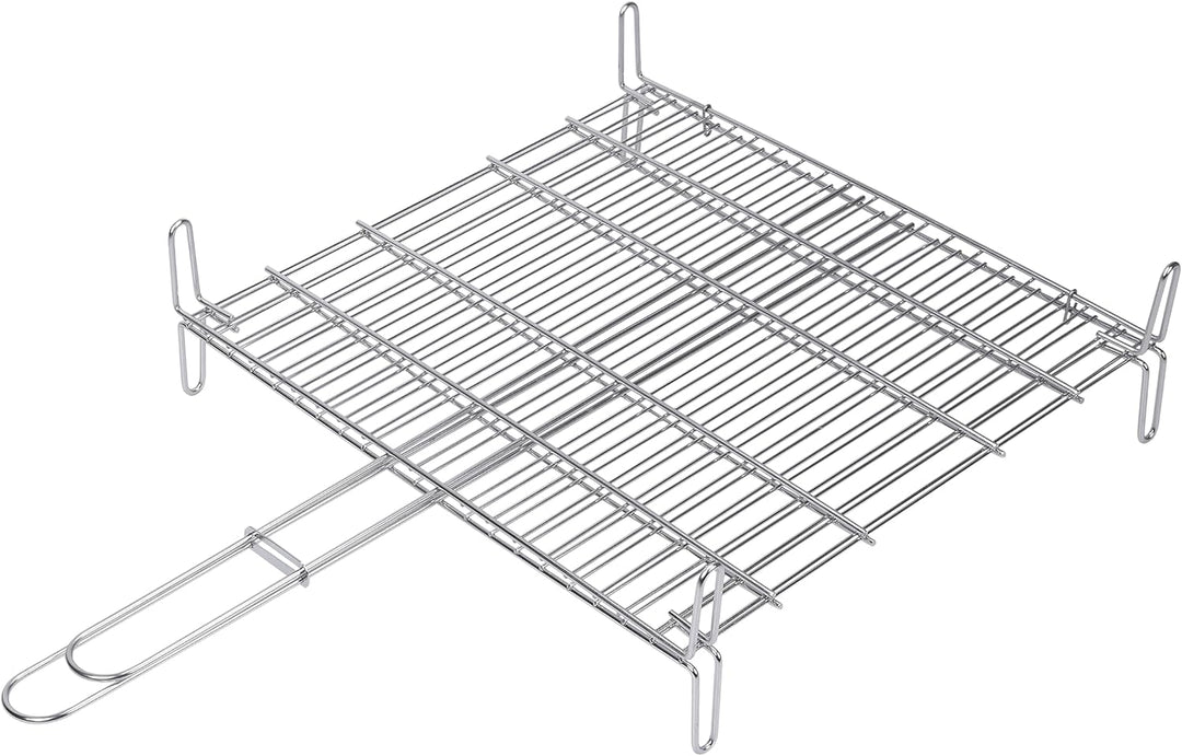 Sauvic 02686-Doppelter Grillrost aus 304 Edelstahl, 50x88.5x15.5 cm