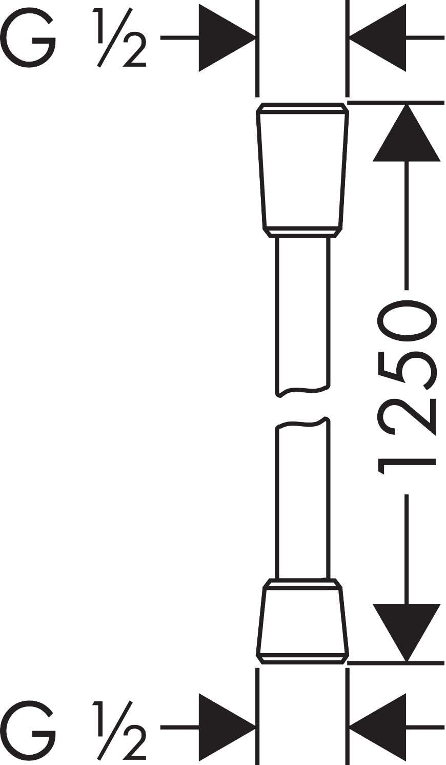 hansgrohe Duschschlauch Isiflex, 1,25 m, Brushed Black Chrome Brushed Black Chrome 1,25m ohne