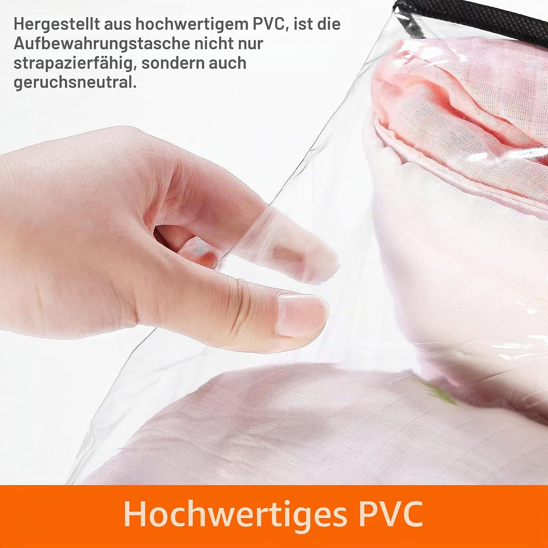Vieshful 3 Stück Transparente Plastik Aufbewahrungstasche, 60L Organizer Aufbewahrungsbox Kleiderauf