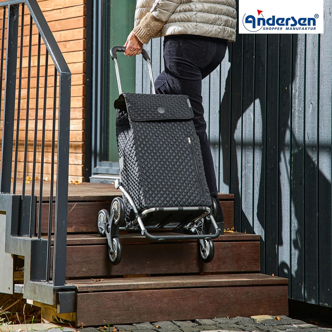 ANDERSEN Einkaufstrolley - Treppensteiger Royal Shopper Lissa schwarz, Schwarz