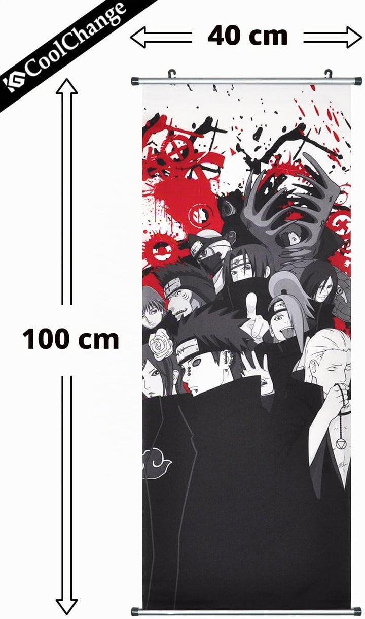 CoolChange Grosses Rollbild/Kakemono aus Stoff Poster, 100x40cm, Motiv: Akatsuki, Akatsuki