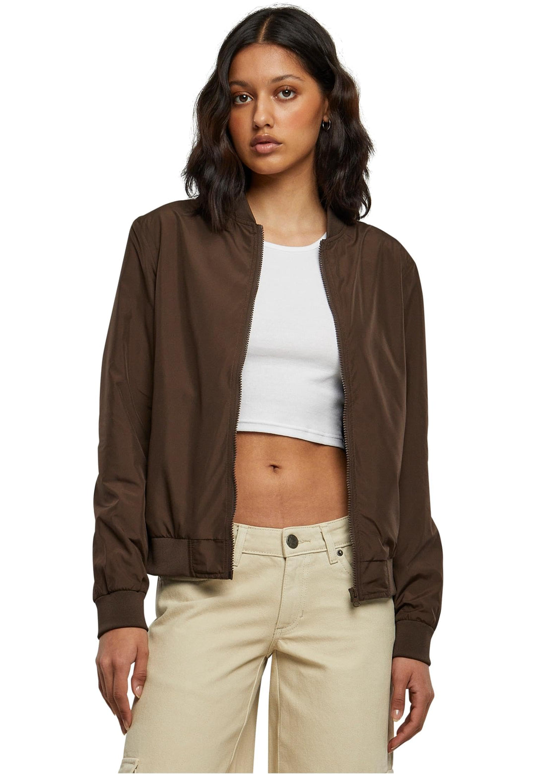 Urban Classics Damen Ladies Light Bomber Jacket XL Brown, XL Brown
