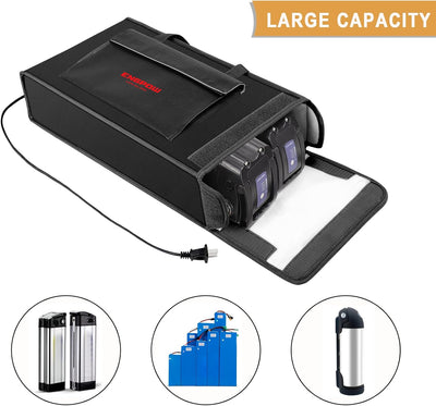Akku Tasche Ebike Batterie Tasche Feuerfeste bis 2000°F Explosionsgeschützte Lipo Bag kompatibel mit