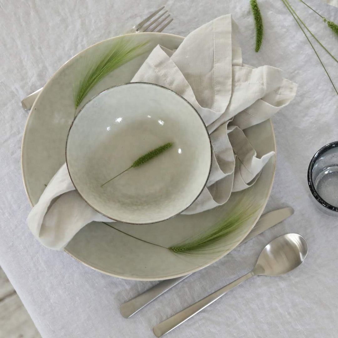 Linenme Stone Washed Servietten, Silber, 53 x 53 cm, 4 Stück 53x53x0.5 cm, 53 x 53 cm (4er Set)