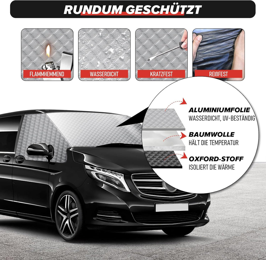 Auto Windschutzscheiben Abdeckung für Vito W639&W447, 100% Verdunkelnd Frontscheibe Schnee Frost EIS