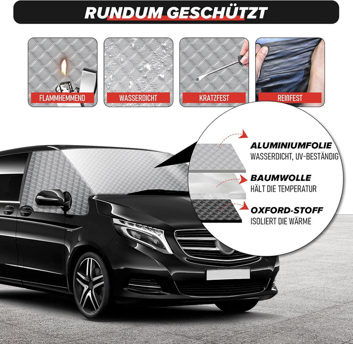 Auto Windschutzscheiben Abdeckung für Vito W639&W447, 100% Verdunkelnd Frontscheibe Schnee Frost EIS