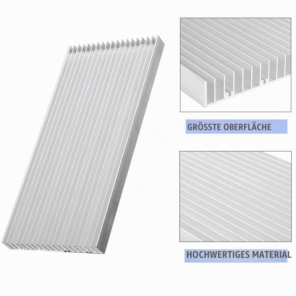 Kühlkörper, Kühlkörper 20mm Aluminium Wärmeableiter 300 * 140 * 20MM 19 Flossen Transistoren Halblei