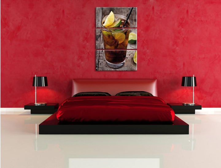 Pixxprint Cuba Libre Original als Leinwandbild | Grösse: 3 Teilig (120x80) | Wandbild| Kunstdruck |