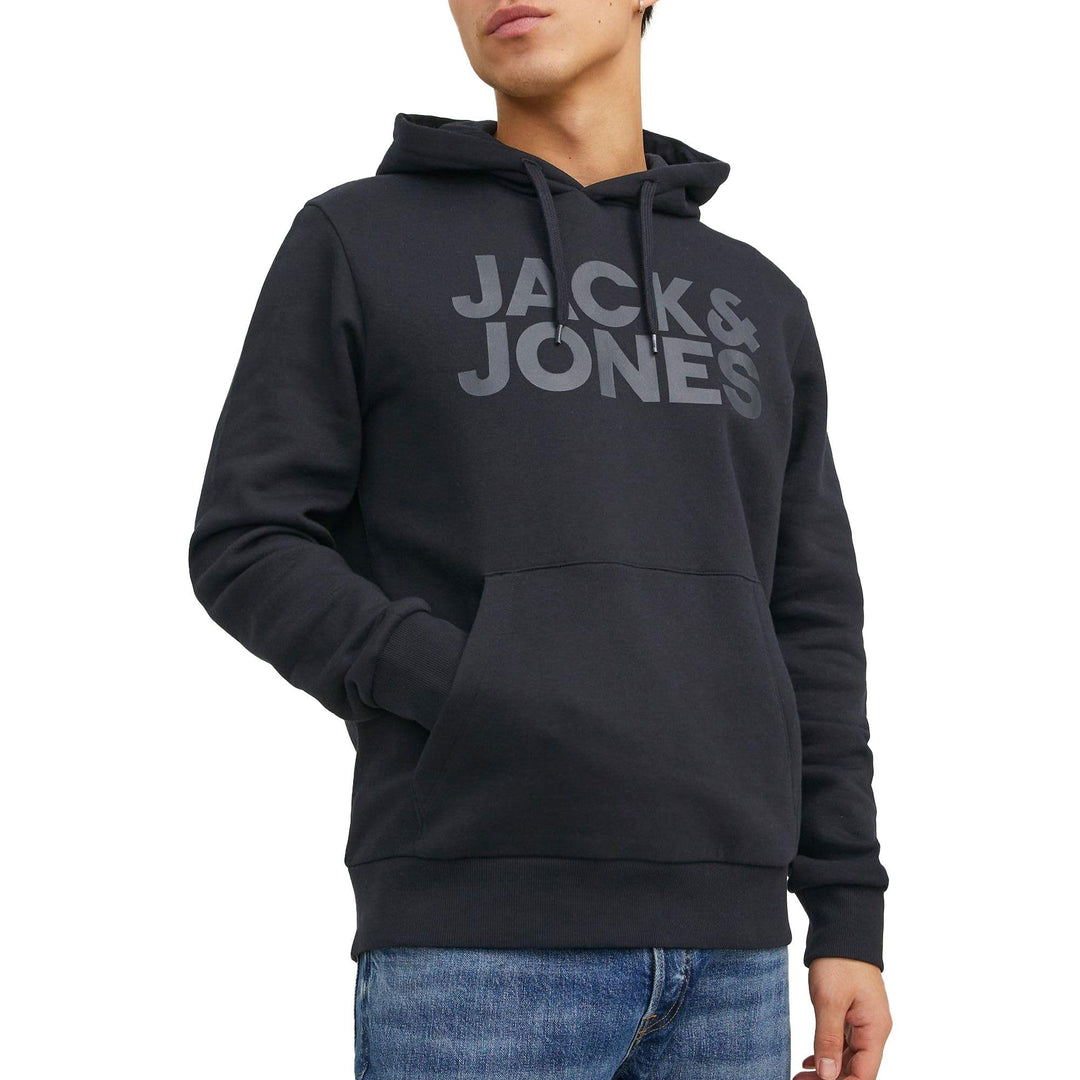 JACK &amp; JONES Male Kapuzenpullover Logo Kapuzenpullover | Hoodie M Dunkelgrau (3728200), M Dunkelgrau