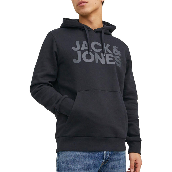 JACK &amp; JONES Male Kapuzenpullover Logo Kapuzenpullover | Hoodie M Dunkelgrau (3728200), M Dunkelgrau