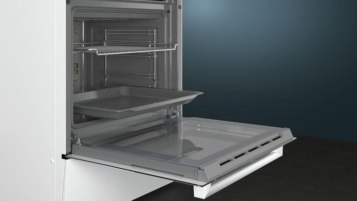 Siemens HK9R3A220 iQ300 freistehender Elektroherd mit Glaskeramik-Kochfeld / A / 60 cm / Weiss / eco