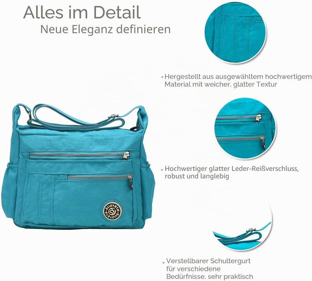 NICOLE & DORIS Damen Umhängetasche Lässige Schultertasche Frauen Handtasche Reissverschluss Tasche m