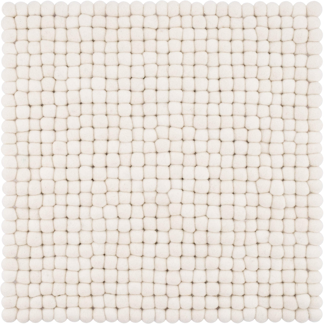 myfelt Filzkugel Sitzauflage Stuhlauflage - Linéa - 36x36 cm, weiss, Weiss