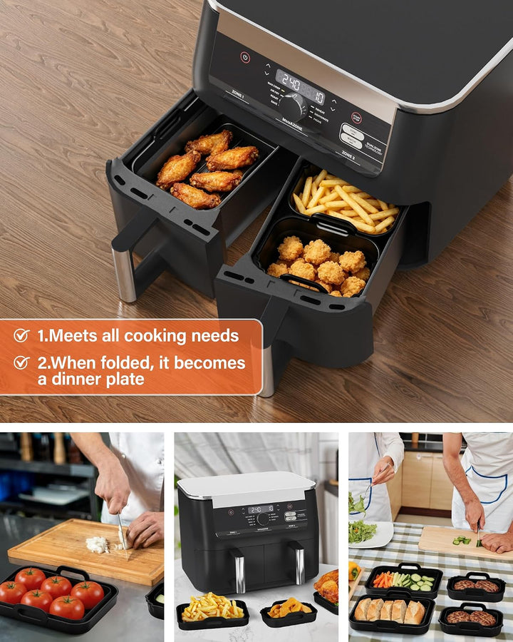 Silikonform Heissluftfritteuse, Airfryer Zubehör 4 Stück für Ninja AF400EU SL400EU AF451EU, COSORI,