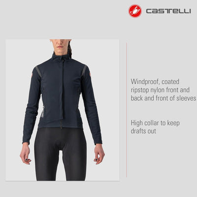 CASTELLI Damen Squadra Stretch W Jacket Jacket (1er Pack) S Hell schwarz/dunkelgrau, S Hell schwarz/