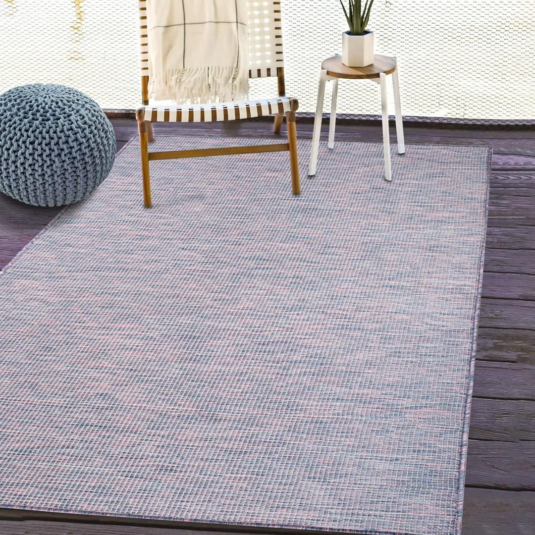 payé Outdoor Teppich Wetterfest - Blau-Pink - 240x340cm - Küche Badezimmer Balkon Garten Terrassente