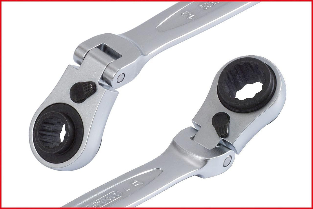 KS Tools 503.4745 4 in 1 GEARplus umschaltbar Gelenk-Doppel-Ringschlüssel, 10x13-17x19mm