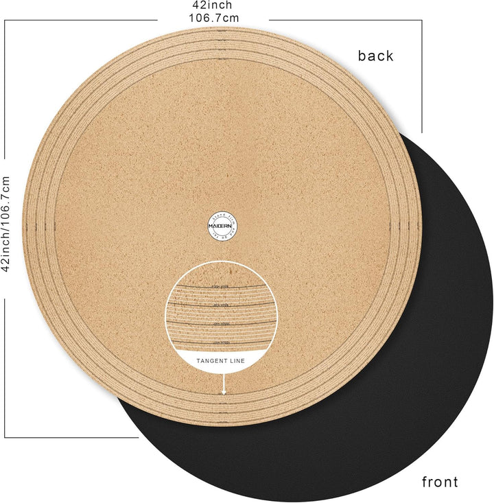 MAIDERN 106cm Runde Leder-Tischdecke mit integrierter Schnittlinie – Perfekt anpassbar für runde Tis