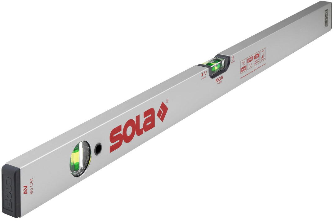 Sola 1111101 Alu-Wasserwaage "AV 80" cm in grau 800 mm, 800 mm