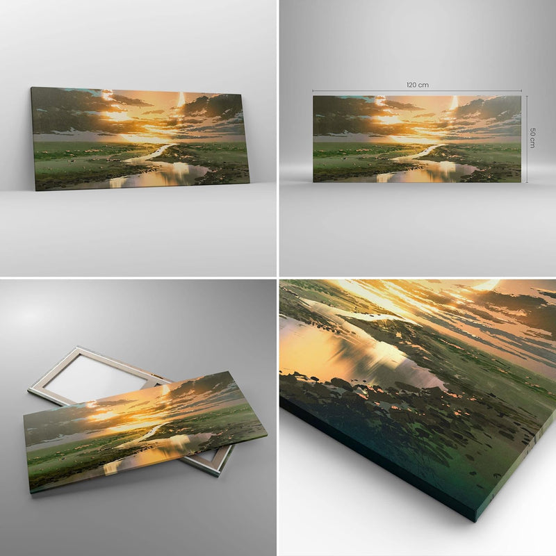 Wandbilder Dekoration Wohnzimmer natur natur Panorama Bilder auf Leinwand 120x50cm Leinwandbild mit