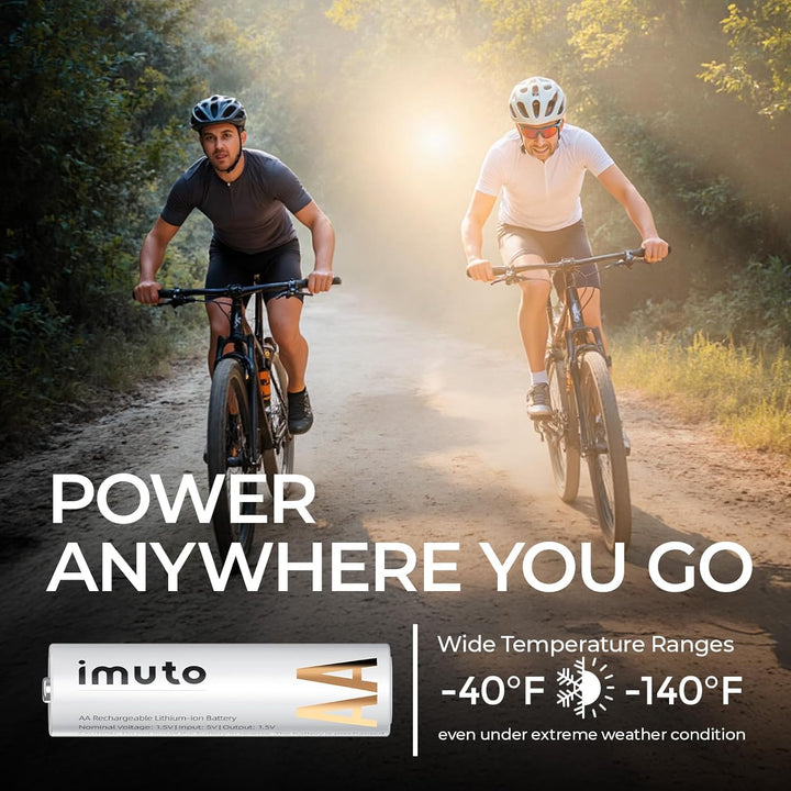 imuto Batterien AA 8 Stück Wiederaufladbare Lithium 1,5V (3600-IMU8AA) AA*8 3600mWh, AA*8 3600mWh