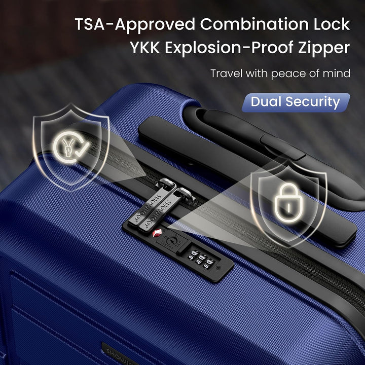 SHOWKOO Kofferset 3 Teilig Hartschale Leicht ABS+PC Erweiterbar Reisekoffer Haltbar Trolley Handgepä