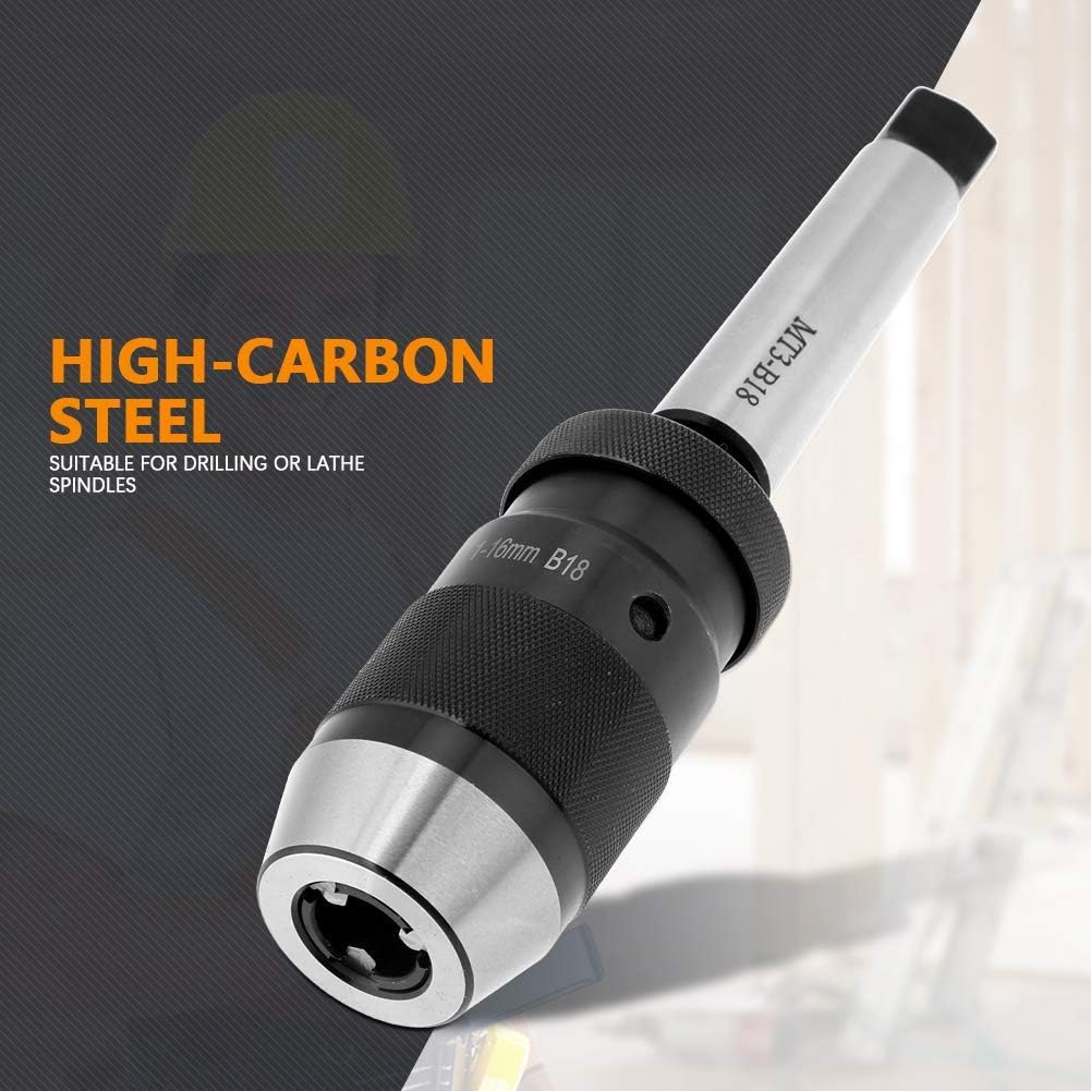 Bohrfutteraufnahme Schnellspannbohrfutter 1-16 mm Konus B18 mit Kegeldorn MT3, Hochpräzisions-Bohrfu