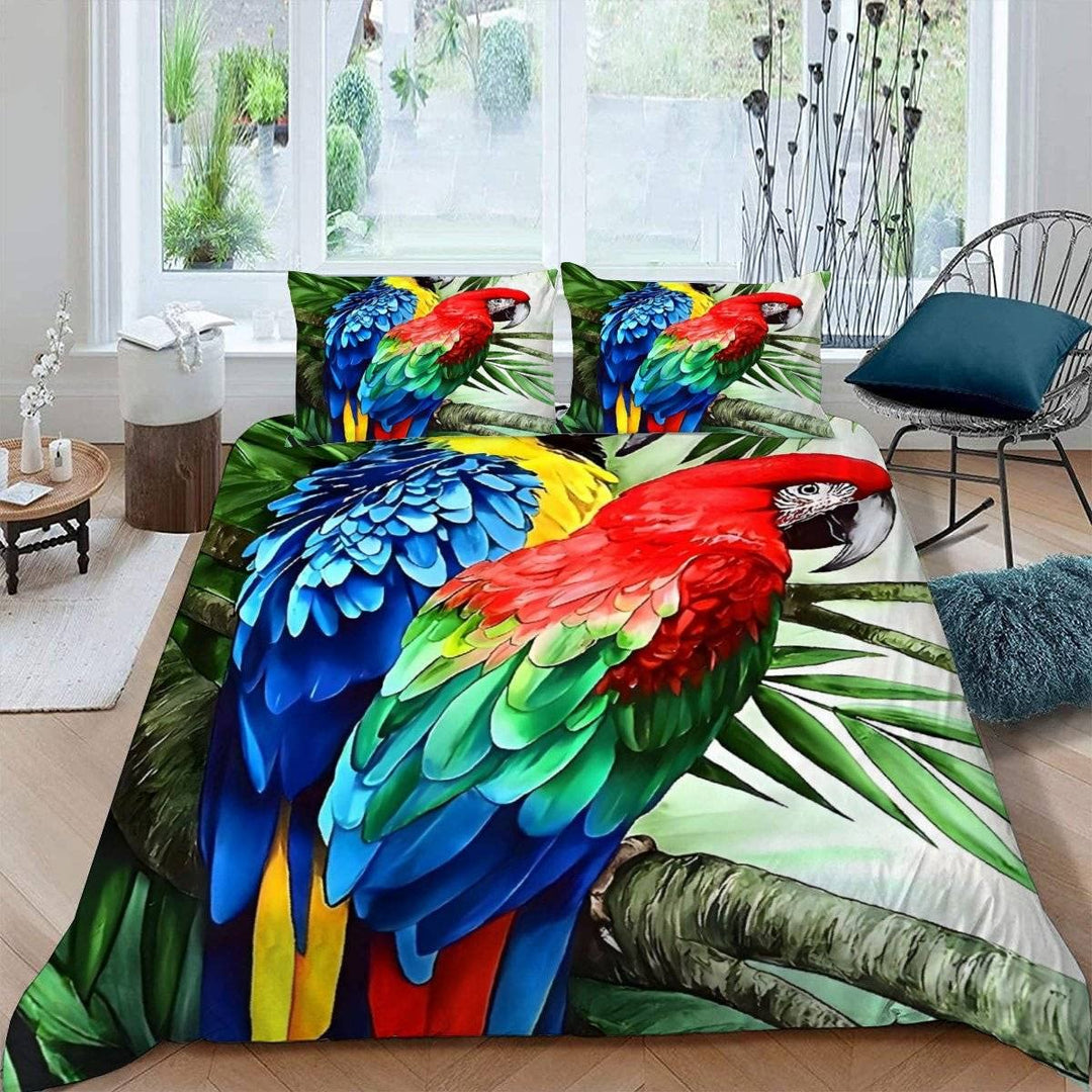 ALABOW Papagei Bettwäsche Set 135x200 cm 2teilig mit Reissverschluss Weiche und Angenehme Schlafkomf