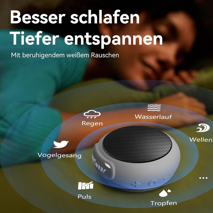 ANCwear Bluetooth 5.3 Lautsprecher Mini zum Anklemmen, Tragen und Aufhängen, IPX6 Spritzwasserschutz