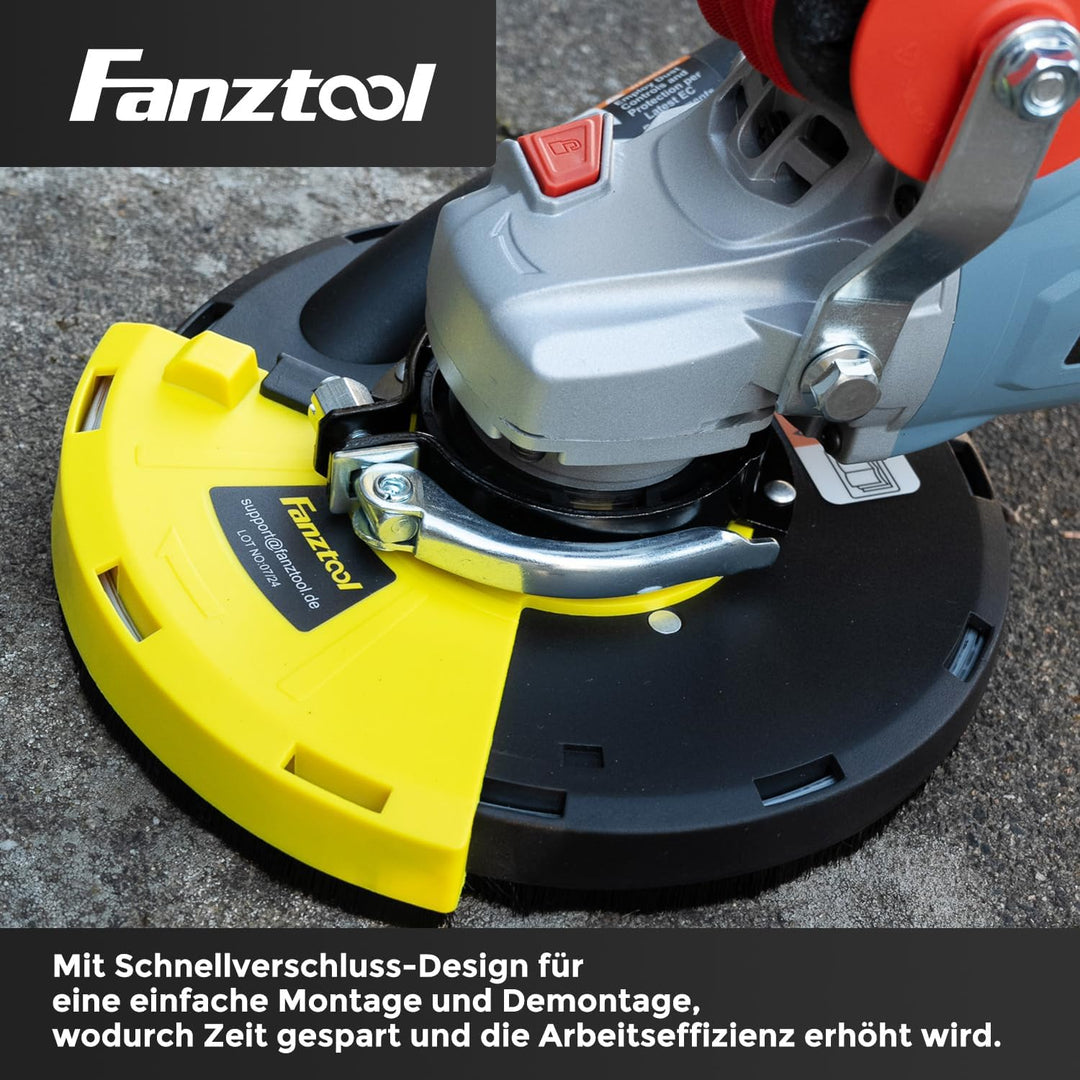 FANZTOOL Diamantschleiftopf 180 mm + Absaughaube für Winkelschleifer Betonschleifer (mit 180mm Schle